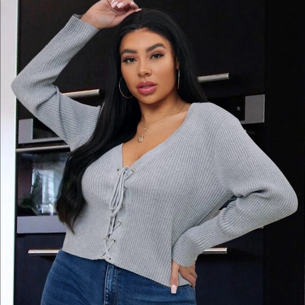Grey sweater shirt